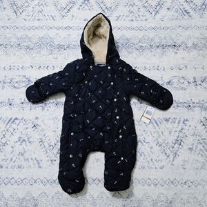 Nautica Blue Quilted Kids Footie, Size 0-3months